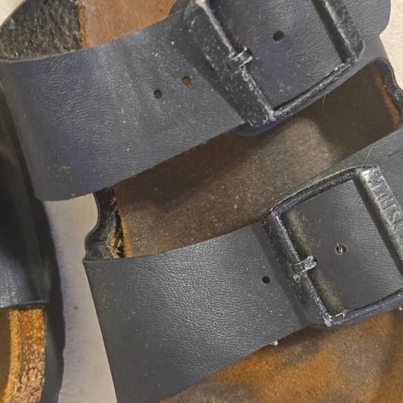 Birkenstock Black Double Strap Sandals Sz 38 L7 M5 - Picture 3 of 6